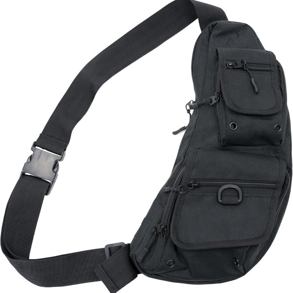 Tactical Crossbody Bag Unisex EDC Shoulder Sling Compact 2L Black